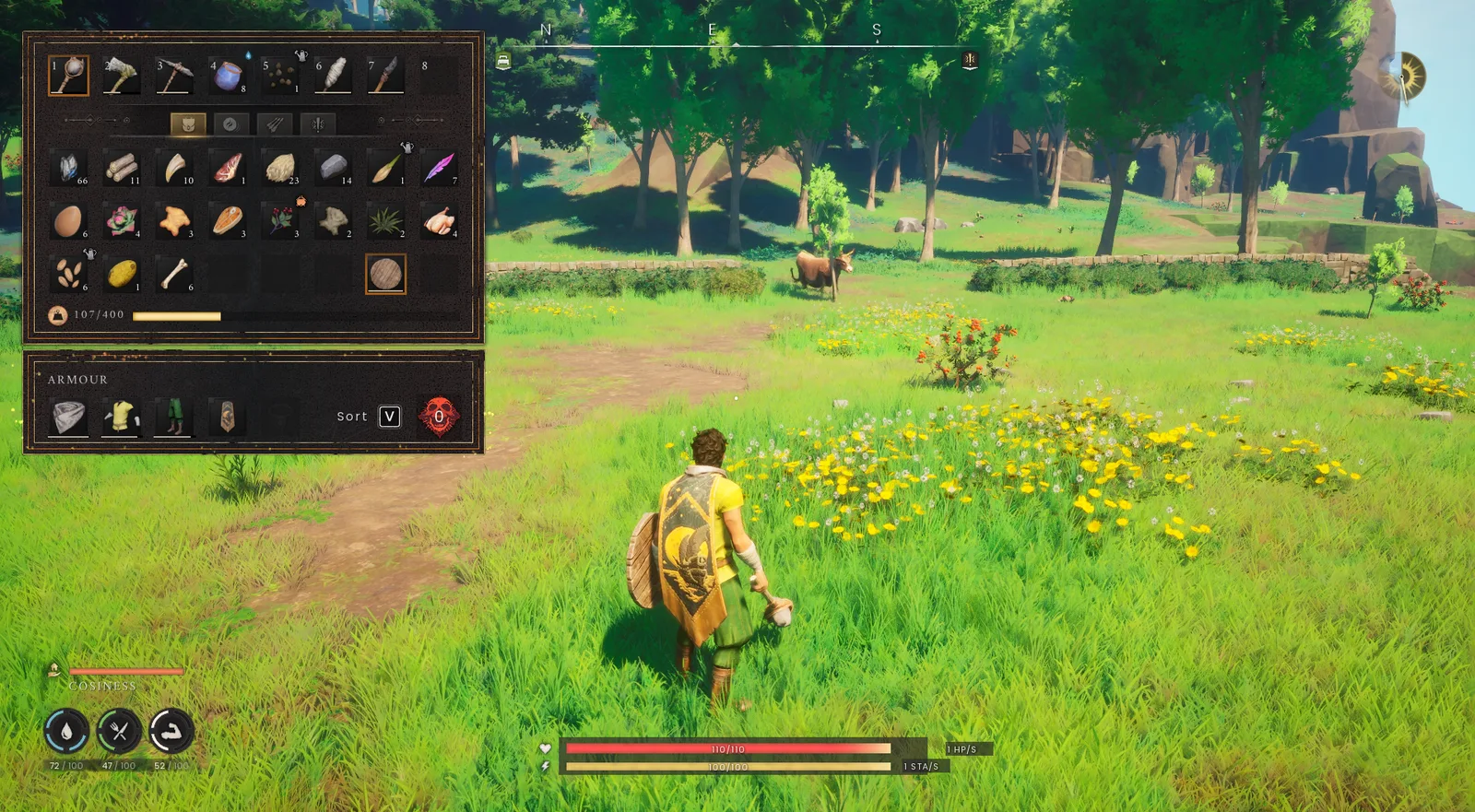Inventory showing gathered resources in RuneScape Dragonwilds