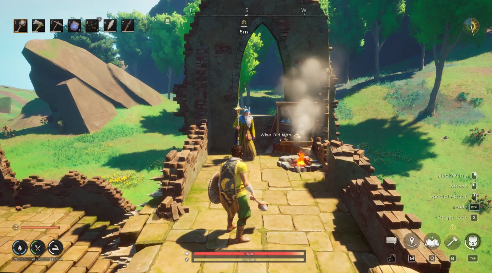 RuneScape Dragonwilds opening quest scene near Bramblemead Village