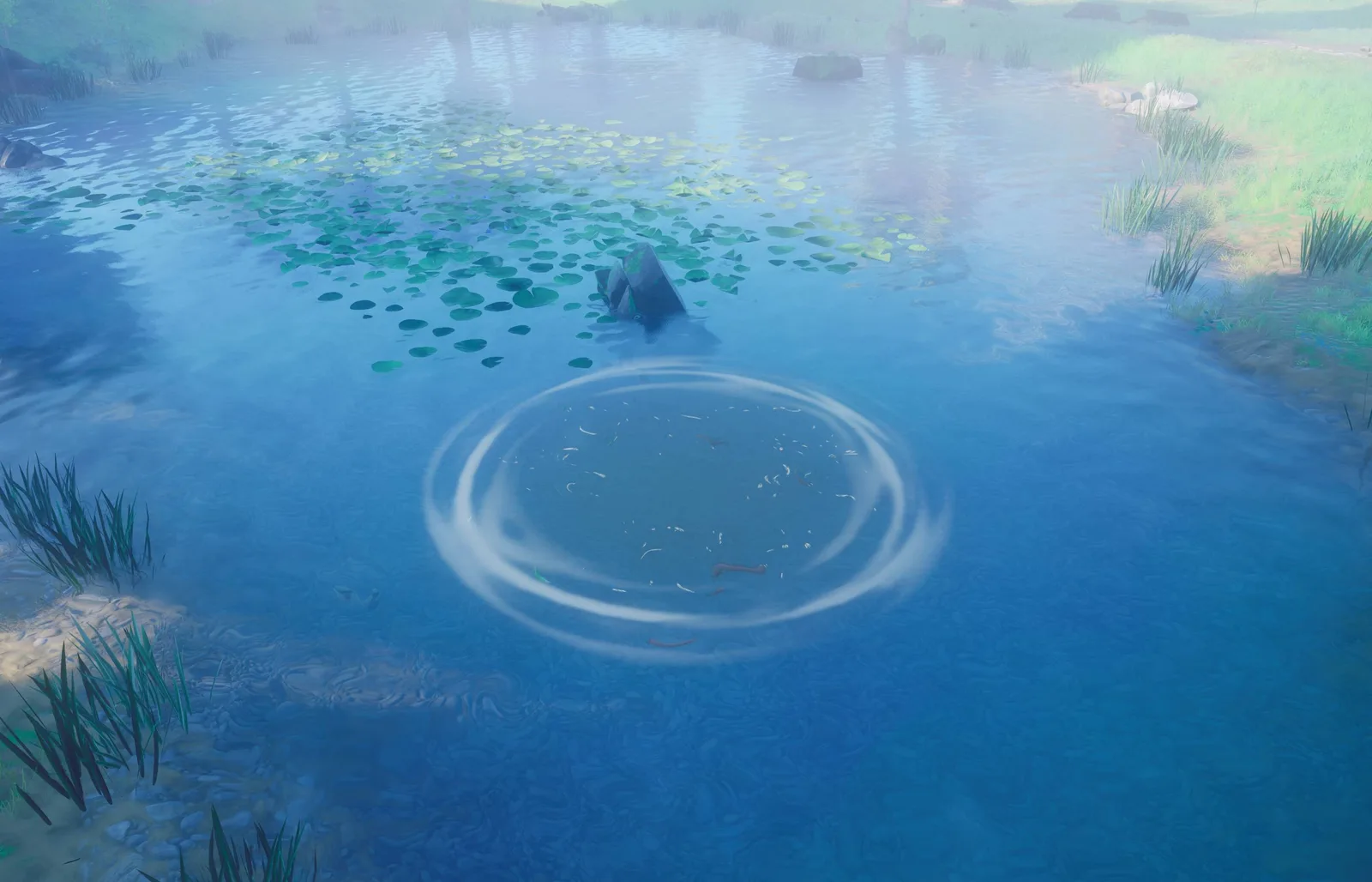 Brynmoor rod fishing spot with the active fishing circle visible