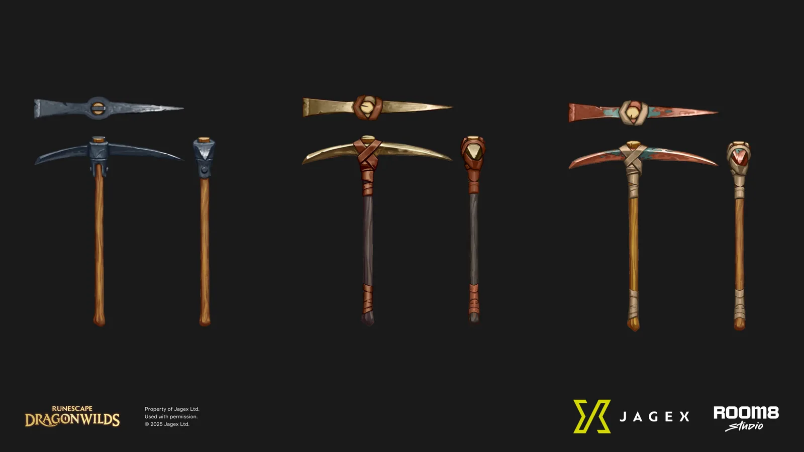 RuneScape Dragonwilds Pickaxe designs in Dragonwilds concept art