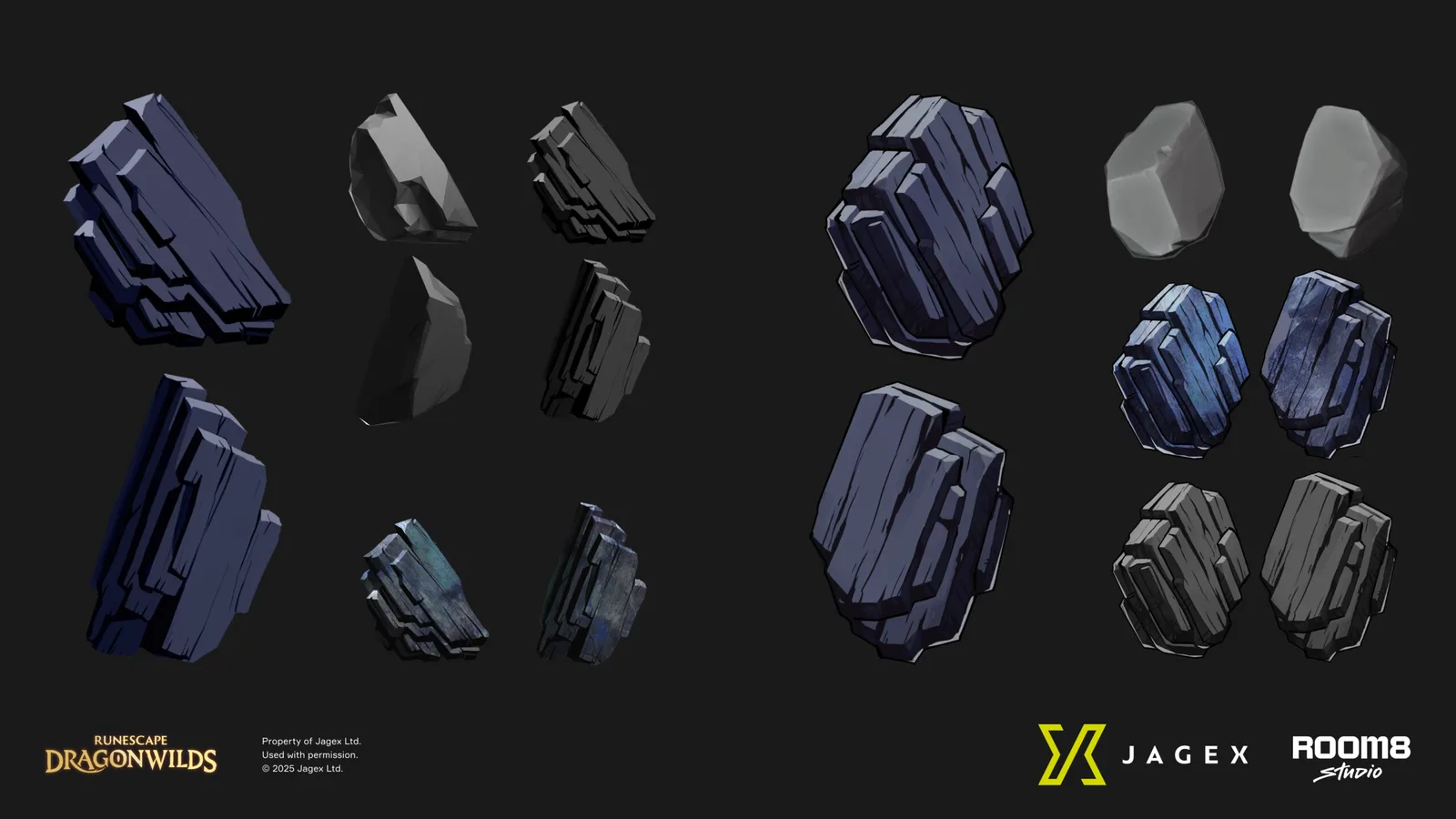 RuneScape Dragonwilds Mining rock shapes concept art