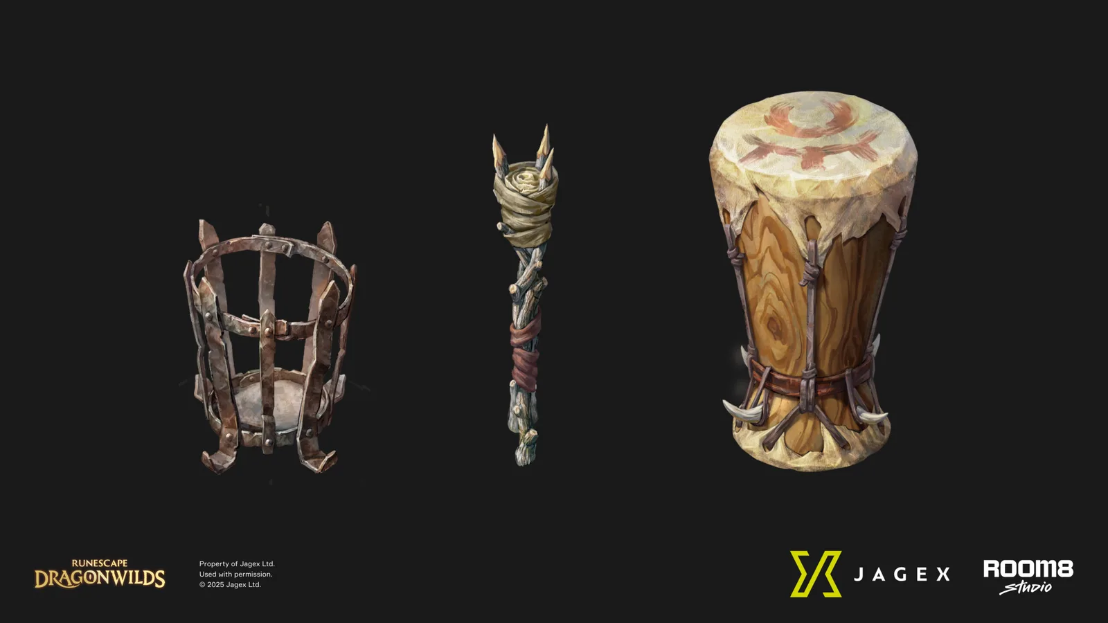 RuneScape Dragonwilds Garou ritual decoration and drum concept art