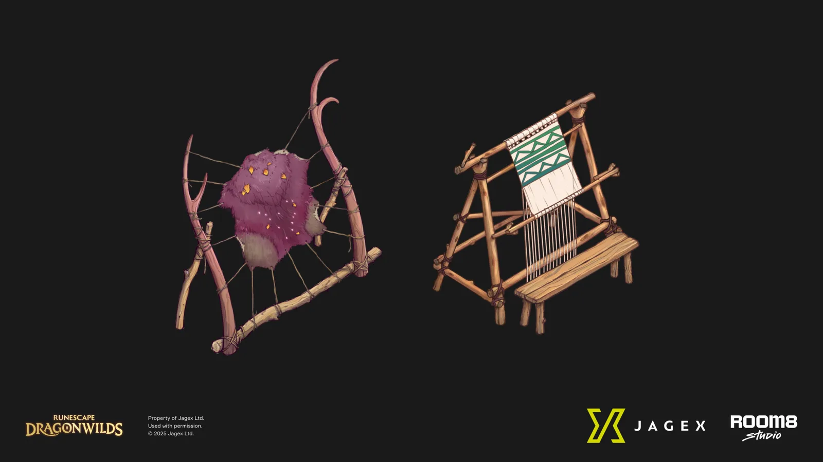 RuneScape Dragonwilds Loom and hide stretching station concept art