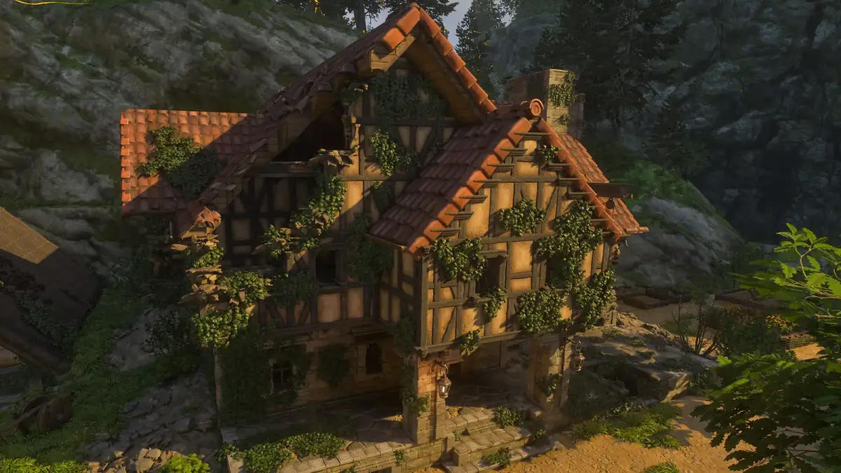 A brick and timber house in Enshrouded