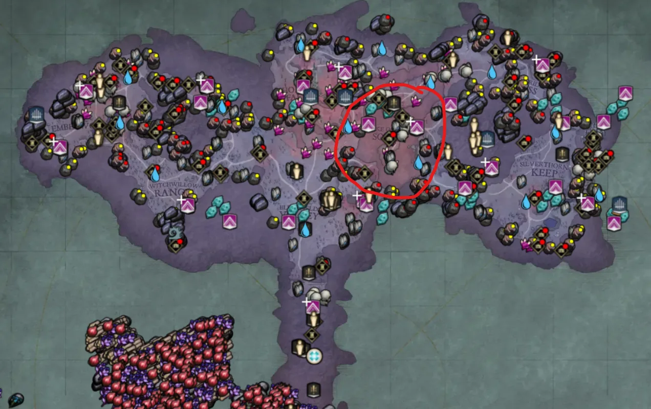 Corpse Cotton farming locations around Fellhollow