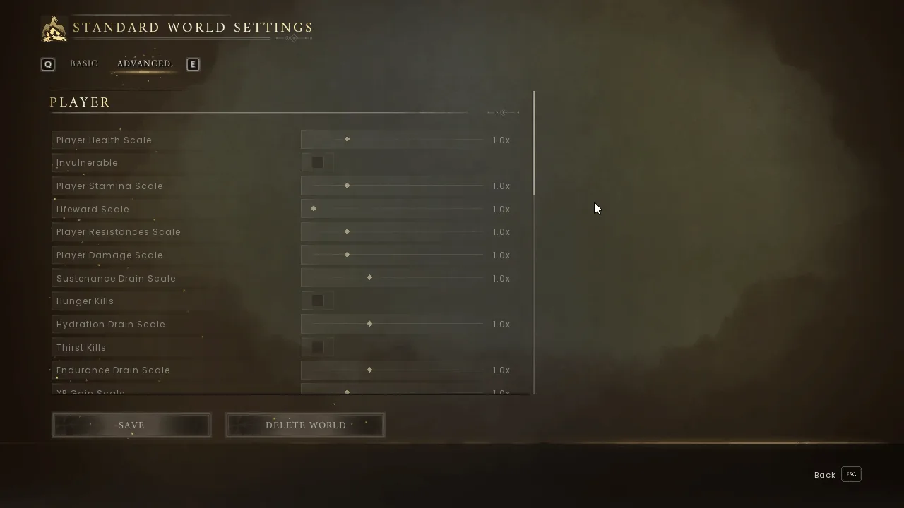 More World Settings native Pak mod showing expanded world-setting controls